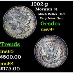 1902-p Morgan Dollar $1 Grades Choice+ Unc