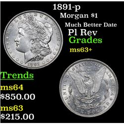1891-p Morgan Dollar $1 Grades Select+ Unc