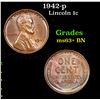 Image 1 : 1942-p Lincoln Cent 1c Grades Select+ Unc BN