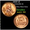 Image 1 : 1937-d Lincoln Cent 1c Grades Choice+ Unc RD