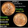 Image 1 : 1920-p Lincoln Cent 1c Grades Choice+ Unc RB