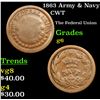 Image 1 : 1863 Army & Navy Civil War Token 1c Grades g+