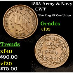 1863 Army & Navy Civil War Token 1c Grades vf++
