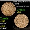 Image 1 : 1863 Army & Navy Civil War Token 1c Grades vf++