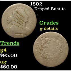 1802 Draped Bust Large Cent 1c Grades g details