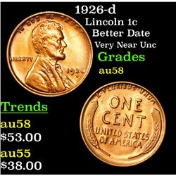 1926-d Lincoln Cent 1c Grades Choice AU/BU Slider