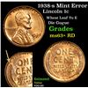 Image 1 : 1938-s Mint Error Lincoln Cent 1c Grades Select+ Unc RD