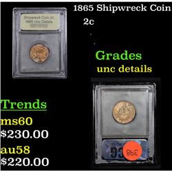 1865 Shipwreck Coin Two Cent Piece 2c Grades Unc Details