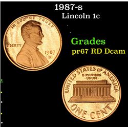 1987-s Lincoln Cent 1c Grades Gem++ Proof Red Deep cameo