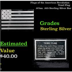 Flags of the American Texel Flag .975oz. .925 Sterling Silver Bar Grades