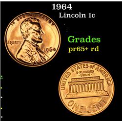 1964 Lincoln Cent 1c Grades Gem+ proof Red