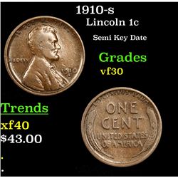 1910-s Lincoln Cent 1c Grades vf