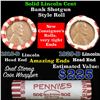 Image 1 : Mixed small cents 1c orig shotgun roll, 1918-d Wheat Cent, 1929-d Wheat Cent other end