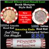 Image 1 : Mixed small cents 1c orig shotgun roll,1916-d Wheat Cent,1892 Indian Cent other end