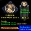 Image 1 : Proof 1976-s Lincoln cent 1c roll, 50 pieces (fc) (fc)