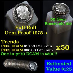 Proof 1975-s Roosevelt Dime 10c roll, 50 pieces (fc)