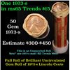 Image 1 : Uncirculated small cents 1c orig shotgun roll, 1973-s . .