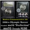 Image 1 : 1996-s Olympics Soccer . . Modern Commem Half Dollar 50c Grades ms70, Perfection