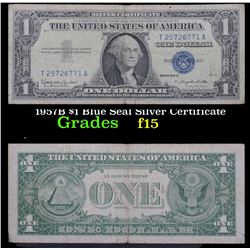 1957B $1 Blue Seal Silver Certificate Grades f+