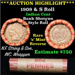 ***Auction Highlight*** Indian 1c Shotgun Roll, 1909 end, KEY date 's' mint on the other, Wow! . . (
