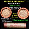 Image 1 : ***Auction Highlight*** Indian 1c Shotgun Roll, 1909 end, KEY date 's' mint on the other, Wow! . . (