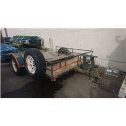 1992 UBILT TRAILER, GREEN, FLAT DECK, 132"X80" DECK, 180" OVERALL LENGTH, VIN#CH1152, 1 ICBC