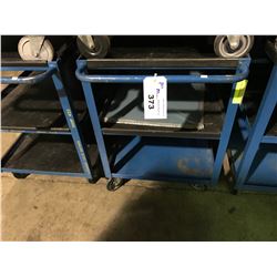 BLUE METAL 3 TIER MOBILE SHOP CART