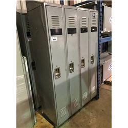 GREY METAL 4 BAY LOCKER SYSTEMS