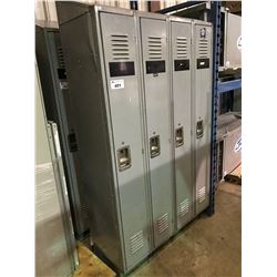 GREY METAL 4 BAY LOCKER SYSTEMS