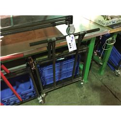 TUBE CONSTRUCTED 2 TIER MOBILE CART WITH BLUE BINS