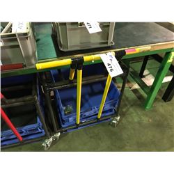 TUBE CONSTRUCTED 2 TIER MOBILE CART WITH BLUE BINS