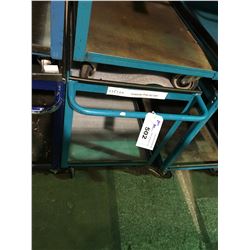 BLUE METAL 2 TIER MOBILE SHOP CART