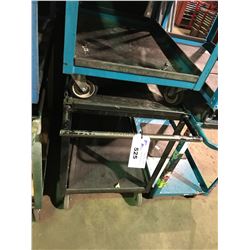 BLUE METAL 2 TIER MOBILE SHOP CART