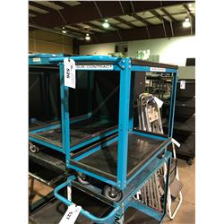 BLUE METAL 2 TIER MOBILE SHOP CART