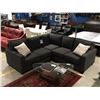 Image 1 : 2 PCE CHARCOAL GREY UPHOLSTERED SECTIONAL SOFA WITH 2 THROW CUSHIONS
