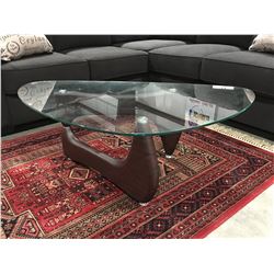 CONTEMPORARY GLASS TOP COFFEE TABLE