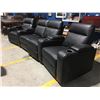 Image 1 : BLACK LEATHER 4-SEATER POWER RECLINING THEATRE SEATING SET
