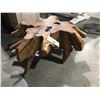 Image 1 : SOLID TEAK ROOT COFFEE TABLE - 18" HIGH X 35" WIDE X 37" DIAMETER