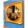 Image 1 : SOLID WOOD FRAMED ROUND RETRO DECORATIVE WALL MIRROR - 42" X 42"