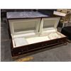 Image 2 : LUXES SOLID WOOD PLUSH LINED COFFIN - UMBER FINISH