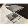 Image 1 : CONTEMPORARY CHROME & DARK WOOD SIDE TABLE