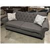 Image 1 : CONTEMPORARY GREY UPHOLSTERED LIVING ROOM SOFA WITH 2 THROW CUSHIONS