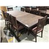 Image 1 : CONTEMPORARY DRIFT OAK DINING TABLE WITH 2 LEAVES & 8 CHAIRS