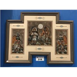 FRAMED NATIVE AMERICAN SAND ART WALL HANGING