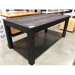 CONTEMPORARY DRIFT OAK DARK FINISH DINING TABLE