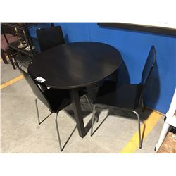 SMALL ROUND CONTEMPORARY DINETTE TABLE WITH 3 CHAIRS