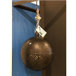 BLACK SPHERE HANGING LIGHT FIXTURE