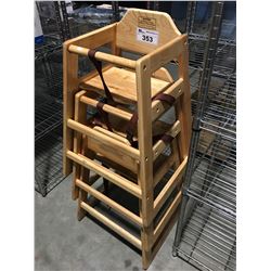 GROUP OF 3 WOODEN HIGHCHAIRS