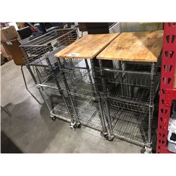 3 METAL ROLLING RESTAURANT RACKS