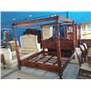 Image 2 : KING SIZE SOLID MAHOGANY CHIPPENDALE BALL & CLAW FOOT 4 POSTER CANOPY BED